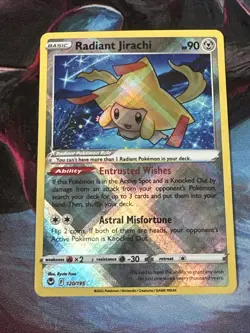Pokemon TCG Radiant Jirachi 120/195 Silver Tempest Shiny Holo Rare Raw Card - Image 1