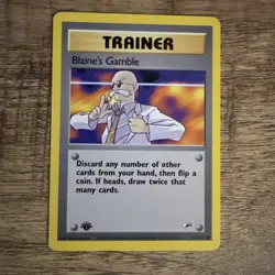 Pokemon TCG Vintage 1st Edition 121/132 Blaine's Gamble Gym Heroes NM Condition - Image 1