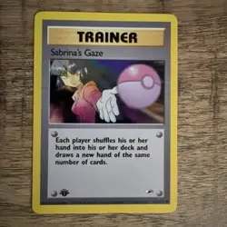 Pokemon TCG 1st Edition Gym Heroes Sabrina’s Gaze 125/132 NM/M - Image 1