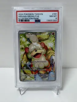POKEMON PSA 8 2024 SV Twilight Masquerade Hisuian Growlithe 181/167 IR - Image 1