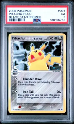 2006 Pokemon PIKACHU-HOLO Black Star Promo 035 PSA 5 - Image 1
