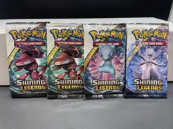 Set Of 4- Pokemon Shining Legends Booster Packs Mew, MewTwo, Genesect Art Work - Image 1