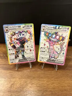 Pokemon TCG Prismatic Evolution 175 Espeon Ex & 176 Umbreon Ex Promos Set - Image 1