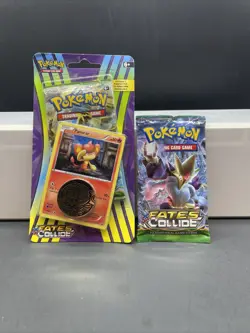Pokemon XY Fates Collide Checklane Blister Pack Pansear & 1 Booster Pack - Image 1