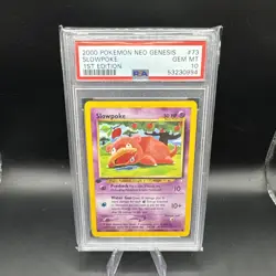 Pokemon 2000 Neo Genesis 1st Edition 73/111 Slowpoke PSA 10 Gem Mint - Image 1