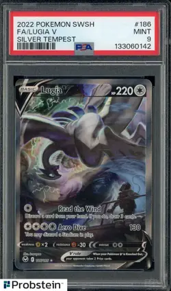 2022 Pokemon SWSH Silver Tempest #186 FA Lugia V PSA 9 MINT - Image 1