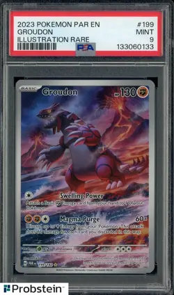 2023 Pokemon Par EN Illustration Rare #199 Groudon PSA 9 MINT - Image 1