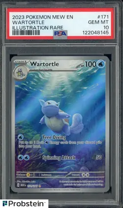 2023 Pokemon MEW EN Illustration Rare #171 Wartortle PSA 10 GEM MINT - Image 1