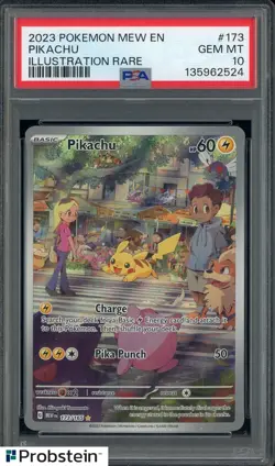 2023 Pokemon Mew En Illustration Rare #173 Pikachu PSA 10 GEM MINT - Image 1