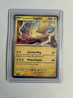 Team Rocket's Zapdos 070/182 GameStop Stamped Pokemon Promo - Image 3