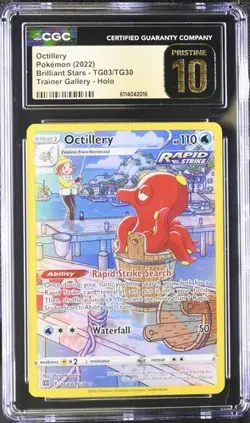 Pokemon Octillery 2022 Brilliant Stars TG03/TG30 Trainer Gallery CGC PRISTINE 10 - Image 1
