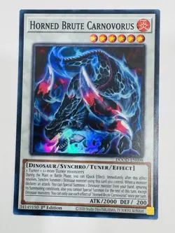 Yu-Gi-Oh! TCG Horned Brute Carnivorus 1st Edition Super Rare NM - Image 1