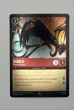 Diablo Watchful Raven 103/204 Foil Whispers in the Well Disney Lorcana - Image 1