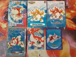 Goldeen Fan Art Bundle of 6 Cards + Stickers NOT Official Pokemon PL-NM - Image 1