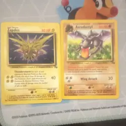 Pokemon TCG Fossil Zapdos & Aerodactyl 1999 Lot - 2 Cards English Vintage - Image 1
