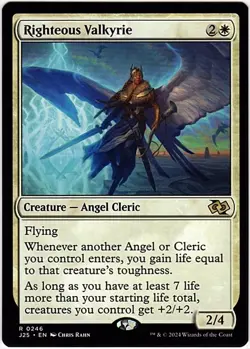MTG Foundations Jumpstart J25 Righteous Valkyrie (Rare) - Image 1