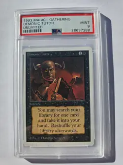 MTG Unlimited Demonic Tutor PSA 9 Sorcery Graded Mint Magic The Gathering - Image 2