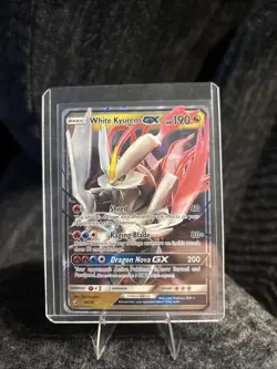 Pokemon TCG White Kyurem GX Dragon Majesty 48/70 Ultra Holo Rare LP - Image 1