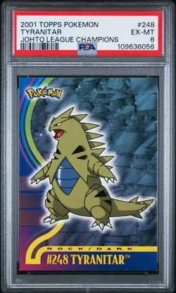 2001 TOPPS POKEMON JOHTO LEAGUE CHAMPIONS #248 TYRANITAR PSA 6 - Image 1