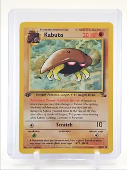 KABUTO 1999 POKEMON ORIGINAL FOSSIL 1ST EDITION COMMON 50/62 Q3423 - Image 1