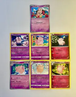 Pokemon TCG Cleffa Clefairy Clefable Cute Lot 7 Cards Psychic Fairy Regular - Image 1