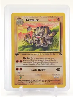 GRAVELER 1999 POKEMON ORIGINAL FOSSIL 1ST EDITION UNCOMMON 37/62 Q3423 - Image 1