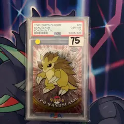 PSA 10 SANDSLASH #28 POKEMON T.V. TOPPS CHROME ENGLISH 2000! - Image 1