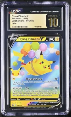 Pokemon Flying Pikachu V 2021 Celebrations 006/025 Holo CGC PRISTINE 10 - Image 1