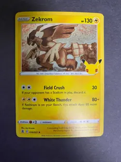 Pokemon TCG Zekrom 10/25 Celebrations Near Mint (NM) - Image 1