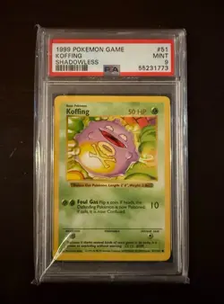 Pokemon 1999 Base Set Shadowless Koffing 51/102 PSA 9 MINT - Image 1