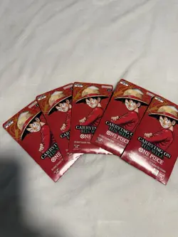 One Piece OP-13 Carrying on His Will Sleeved Booster Packs (LOT OF 5) - Image 1