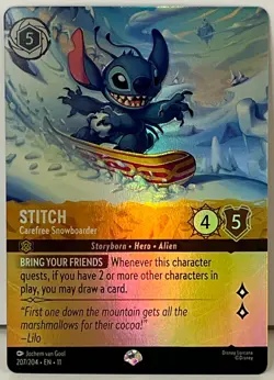Disney Lorcana - Stitch - Carefree Snowboarder - EPIC - Winterspell 🔥 - Image 1
