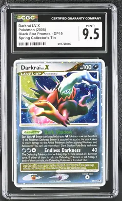 CGC 9.5 MINT+ Darkrai LV.X 2008 Black Star Promos DP19 Holo Pokemon Card - Image 1