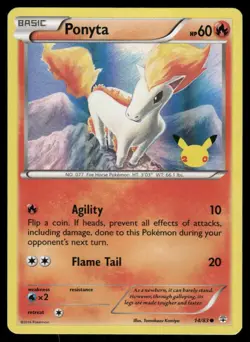 Pokemon Cards Ponyta 14/83 Generations 20th Anniversary Common NM - Image 1