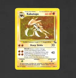 Kabutops 9/62 Holo Rare & Kabuto 50/62 Common - Fossil Pokemon Cards TCG MP/LP - Image 2