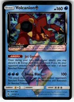 Volcanion Prism Star 31/131 SM - Forbidden Light LP Pokemon Card TCG - Image 1