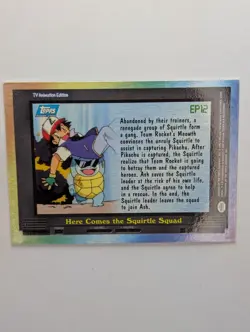 Topps Pokemon Card - EP12 - Here Comes the Squirtle Squad - Holo Foil Blue - NM - Image 2