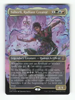 Saheeli, Radiant Creator (Borderless) M Commander: Aetherdrift 3 LP Foil Magic: - Image 1
