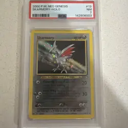 2000 Pokemon Neo Genesis Skarmory Holo Unlimited Rare #13 PSA 7 - Image 1
