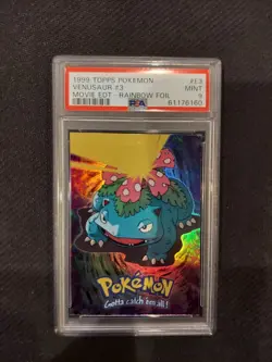 PSA 9 Venusaur Rainbow Foil Topps Pokemon Movie Edition - Image 1