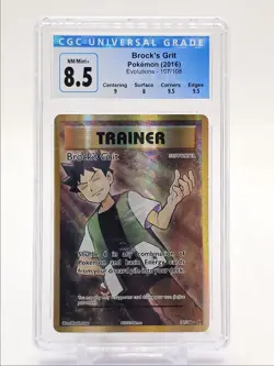 TAINER BROCK'S GRIT 2016 POKEMON EVOLUTIONS ULTRA RARE 107/108 CGC 8.5 Q3423 - Image 1