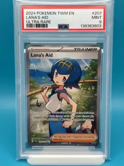 PSA 9 - 2024 POKEMON TWM EN-TWILIGHT MASQUERADE 207 LANA'S AID ULTRA RARE - Image 1