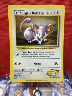 Lt. Surge's Rattata 015/034 CLB NM Trading Card Game Classic Holo Pokemon #731 - Image 1