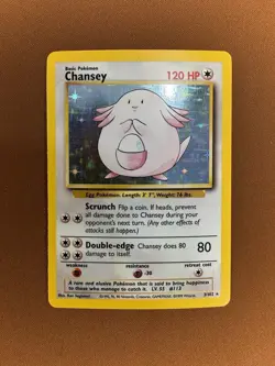 Pokemon Chansey Base Set Holo Rare #3/102 1999 - Image 1