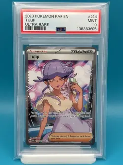 PSA 9 - 2023 POKEMON PAR EN-PARADOX RIFT 244 TULIP ULTRA RARE - Image 1