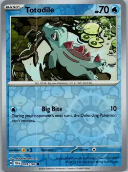 Pokemon Totodile SV05: Temporal Forces 039/162 Near Mint NM Reverse Holo - Image 1