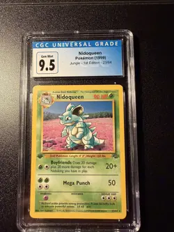 POKEMON 1999 1ST EDITION JUNGLE NIDOQUEEN #23 NON HOLO GEM MINT CGC 10 - Image 1