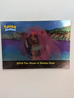 EP19 The Ghost of Maiden Peak Pokemon Topps TV Animation Blue Logo HOLO NM - Image 1