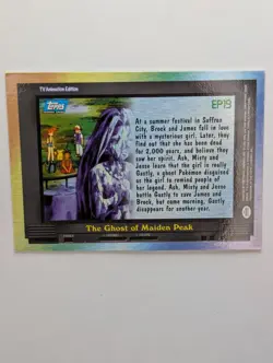 EP19 The Ghost of Maiden Peak Pokemon Topps TV Animation Blue Logo HOLO NM - Image 2
