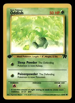 Oddish 63/82 Common Team Rocket 1st Edition WOTC Pokemon NM - Image 1